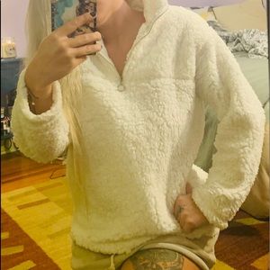 Fluffy Sherpa Half Zip Sweater